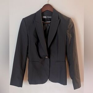 ZARA Women's Black Single Button Blazer Jacket Size 2
